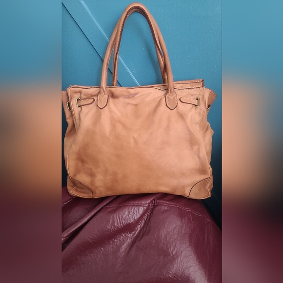 MAXIMA Leather Lady Like Washed Shoulder Bag Couo - Picture 4 of 9